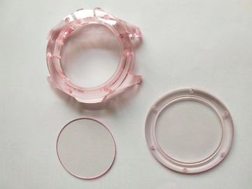 ピンクのサファイア ガラスの時計ケースの磨かれた表面の摩耗の傷の抵抗