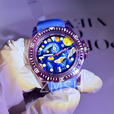 よい価格 実験室で育てた灰紫のサファイア 時計ケース カスタマイズ ラグジュアリー 摩擦耐性 オンライン